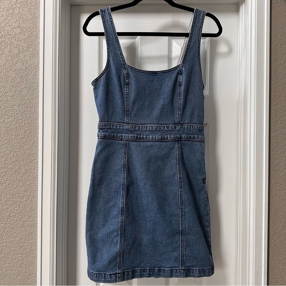 Silence + Noise Denim Sleeveless Fitted Mini Dress Size 6 - Picture 4 of 13